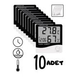 10 Adet Dijital Termometre Sicaklik Ve Nem Olcer Masa Saati Alarm 10Adet-Htc-1 A33-10 Adet