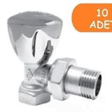 10 Adet Eca Rv3 1/2 Köşe Radyatör Valfi Krom Kaplamalı Petek Havlupan Vanası 602120749