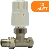 10 Adet Eca Trv4 Termostatik Düz Radyatör Valfi Petek Vanası 602120756