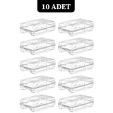 10 Adet Erkek Ayakkabı Kutusu Büyük Boy Ayakkabı Saklama Düzenleyici Organizer Şeffaf