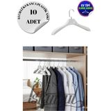 10 Adet Ev Tipi 44 cm Soft Beyaz Plastik Ceket Askısı Buluz Askısı Elbise Askısı Kıyafet Askısı