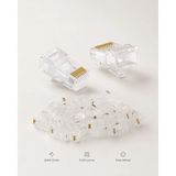 10 Adet Ez RJ45 Cat5 Cat6 Uyumlu Delikli Geçmeli Şeffaf Konnektör Yeni Nesil Ethernet Kablo Jakı Kolay Montaj