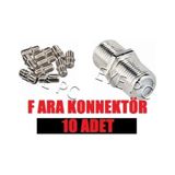 10 Adet F Ara Konnektör Kablo Birleştici Jak Ef