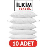 10 Adet Fermuarlı Beyaz Pamuk Iç Yastık Kılıfı Astar 50X70 cm - 50 x 70