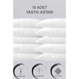 10 Adet Fermuarlı Yastık Astarı | 50X70CM Fermuarlı Beyaz Yastık Kılıfı |yastık Iç Kılı - 10 cm - Çok Renkli