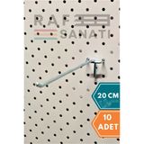 10 Adet Fon Kancası Delikli Pano Kancası 20 cm - Askı Kanca Raf Askısı Raf Aksesuar Tel Askı Raf Kancası