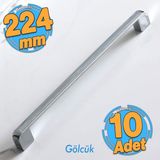 10 Adet Gölcük Oval Mobilya Mutfak Dolap Çekmece Dolabı Kapak Metal Kulpu Kulbu Kulpları Krom 224 mm