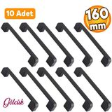 10 Adet Gölcük Oval Siyah Mobilya Mutfak Dolap Çekmece Dolabı Metal Kulpu Kulbu Kulpları 160 Mm
