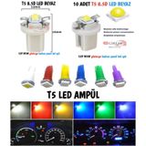 10 Adet Gösterge Ambians Led Ampül T5 5050 Mini Dipsiz-T5,8D