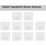 10 Adet Güçlü Yapışkanlı Askı Tırnaklı Askı Ultra Güçlü Sticker A