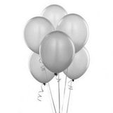 10 Adet Gümüş Gri Metalik Uçan Özellikli Balon