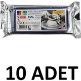 10 Adet Hava ile Kuruyan Seramik Kil Hamuru 500 gr Beyaz