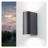 10 Adet Iç - Dış Mekan Dekoratif Çift Yönlü Modern Aplik - Oval Antrasit