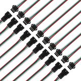 10 Adet Jst Sm 3 Pin Konektör Led Güç Erkek Dişi Sm Bağlantı Kablo Adaptör Ws2812b Ws2812 Ws2811 Led Işık Şeridi