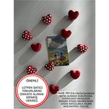 10 Adet Kalpli Buzdolabı Magneti (5 Kırmızı, 5 Beyaz Noktalı) El Yapımı Fotoğraf ve Not Tutucu