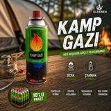 10 Adet Kamp Gazı Gaz Tüpü Portatif Ocak Kartuşu Tek Kullanımlık Pürmüz 400 Ml 227 Gr