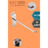 10 Adet Kanallı Pano Kancası 20 cm - Askı Kanca Raf Askısı Raf Aksesuar Tel Askı Raf Kancası