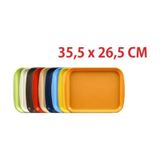 10 Adet Kaymaz Servis Tepsisi ABS Plastik 36x27 cm SelfServis