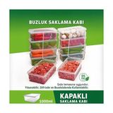 10 Adet Kendinden Kapaklı Ince Derin Dondurucu ve Buzdolabı Saklama Kabı Setleri 1 Litre ve 1.5 Litre Seçenekleri (1 Litre) - standart