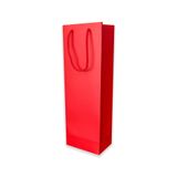 10 Adet Kırmızı Şişe Boy Karton İpli Çanta Karton Poşet (12x35x8) - İp Rengi Seçilebilir
