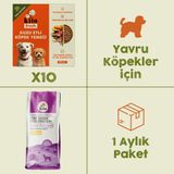 10 Adet Kito Fresh Kuzu Etli Köpek Yemeği %100 Taze İçerikli Mama + 2,5 kg Yavru Köpek Maması
