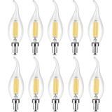 10 Adet Kıvrık Buji Ampul, 4W Şeffaf Filament