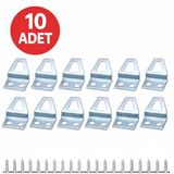 10 Adet Kıvrık Model Metal Tablo Kancası – Vidalı Çerçeve ve Fotoğraf Askı Aparatı, Duvar İçin Sağlam Tablo Askısı, Dayanıklı Metal Yapı