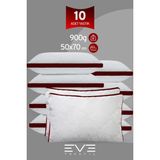 10 Adet Klimax Bordo Serisi Kılıflı Fermuarlı Klimali Antialerjik Silikon Nano Elyaf Yastık 50x70cm - 50 x 70 cm - Beyaz