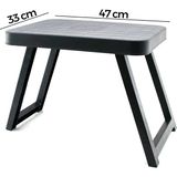10 Adet Küçük= 47X33CM Kamp - Piknik Masası Siyah Plastik Katlanabilir AYAKLI=38CM (5580) - 47 x 33 cm