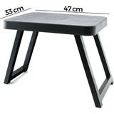 10 Adet Küçük= 47X33CM Kamp - Piknik Masası Siyah Plastik Katlanabilir AYAKLI=38CM