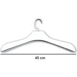 10 Adet Lama Kancalı, Plastik, Ceket, Palto, Kaban Askısı 45 cm - Beyaz