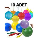 10 Adet Lastikli Zıpzıp Balon İpli Punch Panç Büyük Balon