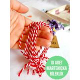 10 Adet Marteniçka Şans Bilekliği , İp Bileklik ,uğur, Sevgili , Arkadaş , Eş Beyaz Kırmızı Çok Renkli