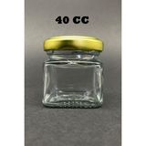 10 Adet Metal Gold Kapaklı Cam 40CC Mini Baharat Süs Saklama Kabı Kavanozu - Şeffaf - 40 ml