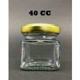 10 Adet Metal Gold Kapaklı Cam 40Cc Mini Baharat Süs Saklama Kabı Kavanozu