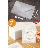 10 Adet Mini Şeffaf Zarf 7*9 cm Aydınger Zarf Transparan Zarf Kartvizit Düğün Davetiyeleri Zarfı - 7x9