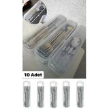 10 Adet Multix Çatal Kaşık Bıçak Saklama Kutusu - Çeyizlik Kaşık Takımları Düzenleyici Organizer