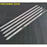 10 Adet Ömürlük Paslanmaz Çelik Krom Adana Kebap Şişi Kıyma Adana Kebap Şiş klm10