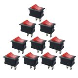 10 Adet - On-Off Anahtar Kırmızı, KCD1-101, Mini Aç Kapa Anahtar