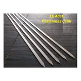10 Adet Orta Boy Paslanmaz Krom Sis Kusbasi-Tavuk-Kanat- Kebap Sisi