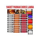 10 Adet Parmak Lamba Led Dorse Lamba 6 Ledli 12V - 24V Sarı