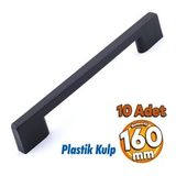 10 Adet Plastik Kulp Kopru Mobilya Mutfak Dolabi Cekmece Dolap Kulplari Kapak Kulpu Siyah 160 Mm