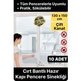 10 Adet Pratik Cam Pencere Kapı Uyumlu Çift Kanat Yırtılmaz Dayanıklı Kendinden Yapışkanlı Sineklik