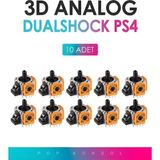 10 Adet Ps4 3D Analog Joystick Motor Playstation 4 Dualshock Kol Tamir Yedek Parça - Siyah