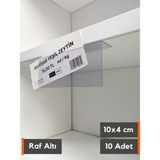 10 Adet Pvc Şeffaf Etiketlik Isimlik Yapışkanlı Cep L Etiketlik Dik Açılı Raf Etiketliği Plastik Ürün Etiket Cebi Pvc Kart Koruyucu Cep - Raf Altı - 10x4 cm