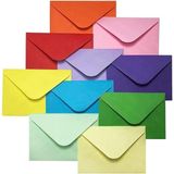 10 Adet, Renkli Zarf, 7x9 Cm, Renkli Mini Zarflar Karışık Renklerde, Kartvizit Zarfı