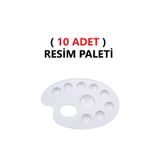 (10 ADET) Resim Boya Paleti - Plastik Palet, Okul Ressam Paleti - 20 cm - 9 Göz