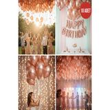 10 Adet Rose Parıltılı Metalik Balonlar ✨ Parti & Kutlama Paketi