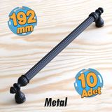 10 Adet Şah Kulp Mobilya Mutfak Dolabı Çekmece Dolap Kulpları Kapak Kulpu Kulbu Siyah 192 Mm Metal