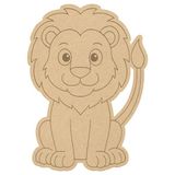 10 Adet Sevimli Aslan Ahşap Boyama Figürü – Okul Öncesi Dıy Etkinlik ve Sanat Aktivitesi - Ham Sienna - 14x9 cm